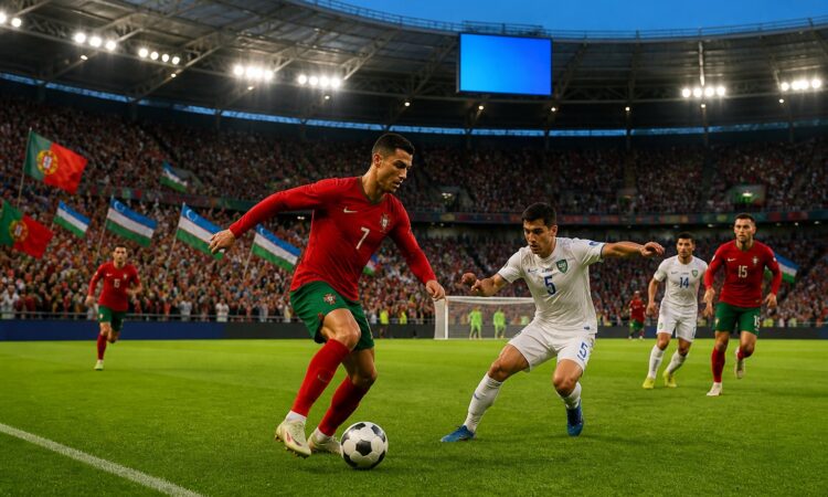 Portekiz ve Özbekistan futbol takımları Dünya Kupası maçında sahada mücadele ediyor.