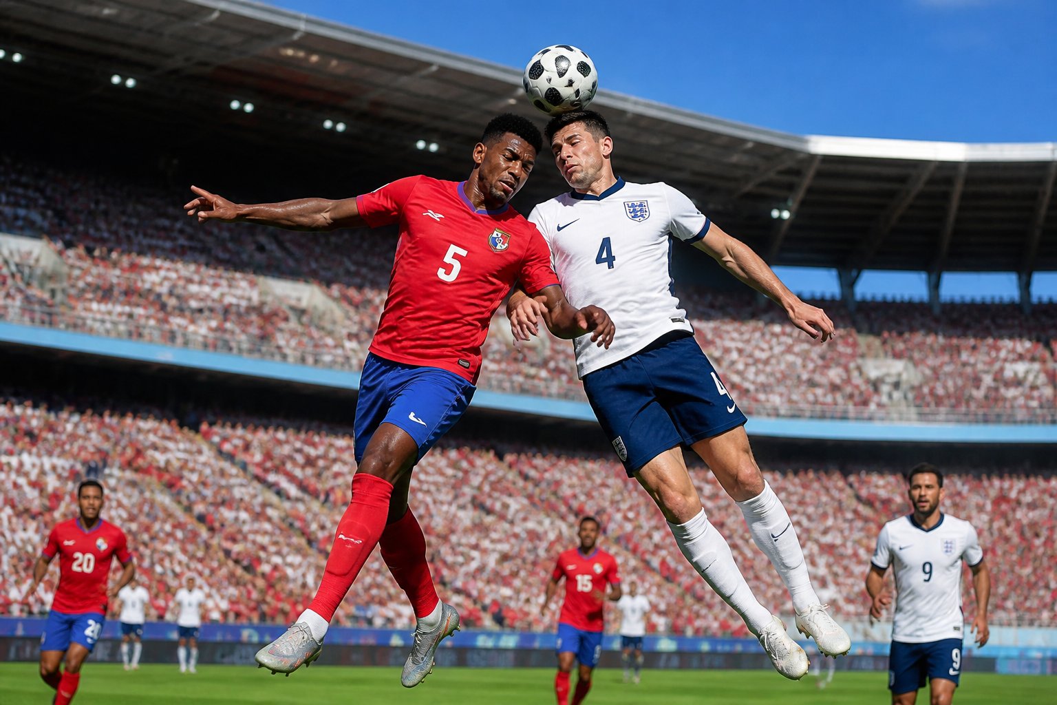 Panama ve İngiltere futbol takımları Dünya Kupası maçında sahada mücadele ediyor.